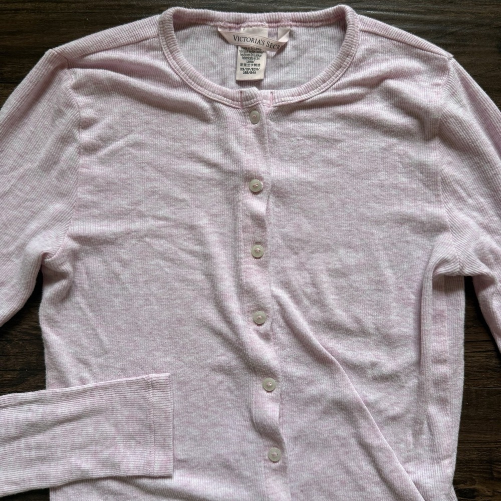 Victoria's Secret XS Pink Ribbed Modal Button Cardigan Bella Swan Loungewear